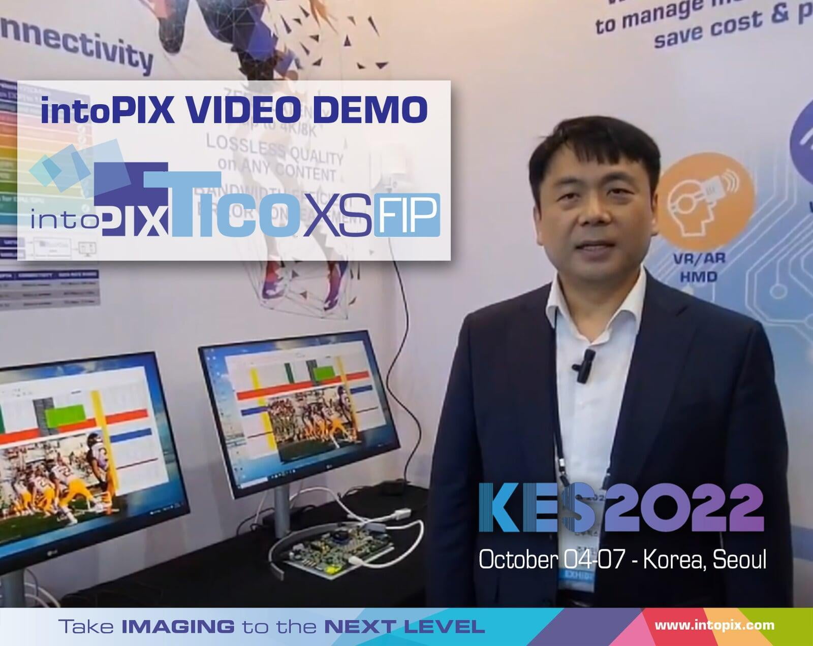 Démonstration vidéo en coréen de KES2022 : Présentation du nouveau intoPIX TicoXS FIP pour la transmission sans fil